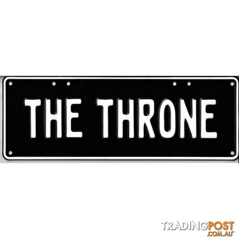 The Throne Novelty Number Plate