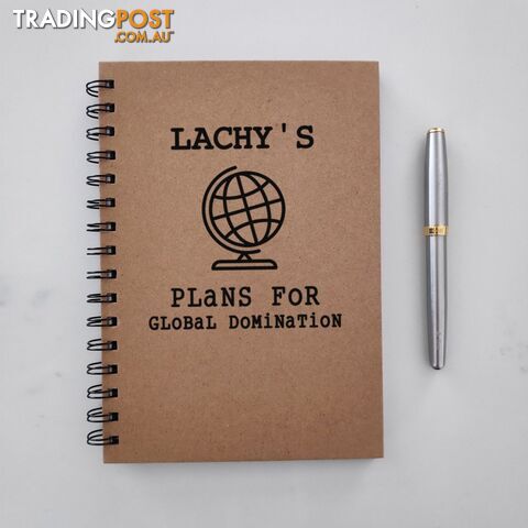 Global Domination - Personalised Hardcover Spiral Notebook