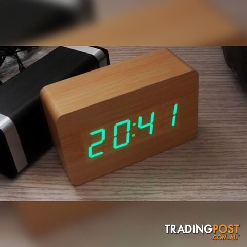 LED Wooden Alarm Clock