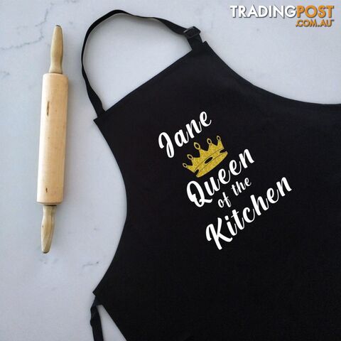 Queen of The Kitchen - Personalised Apron Black