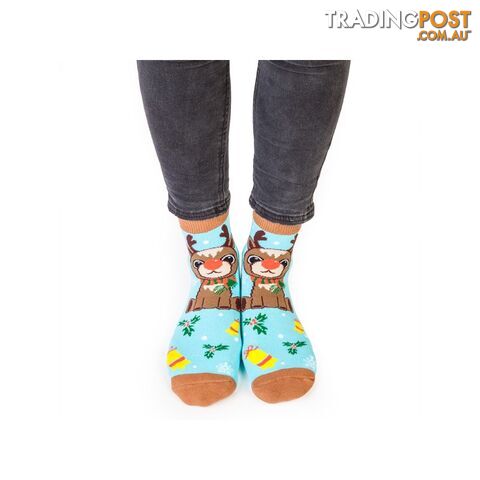 Christmas Reindeer Feet Speak Socks