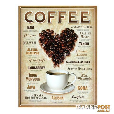 Heart Coffee Retro Tin Sign