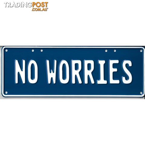 No Worries Novelty Number Plate