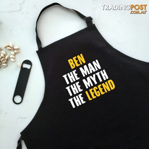The Man The Myth The Legend - Personalised Apron Black
