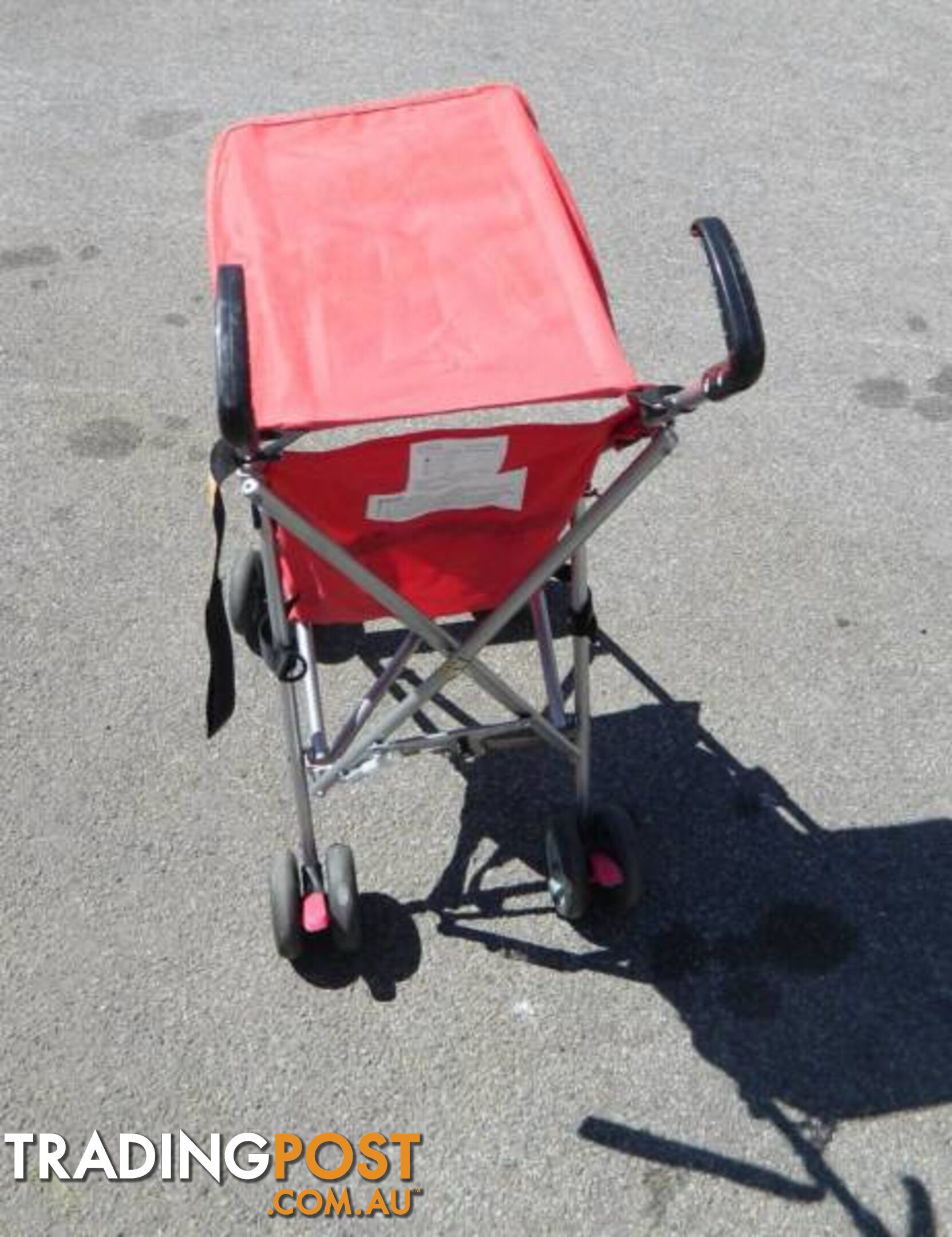 Red Fold Up Upright Stroller Good Condition !!!