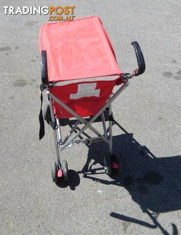 Red Fold Up Upright Stroller Good Condition !!!