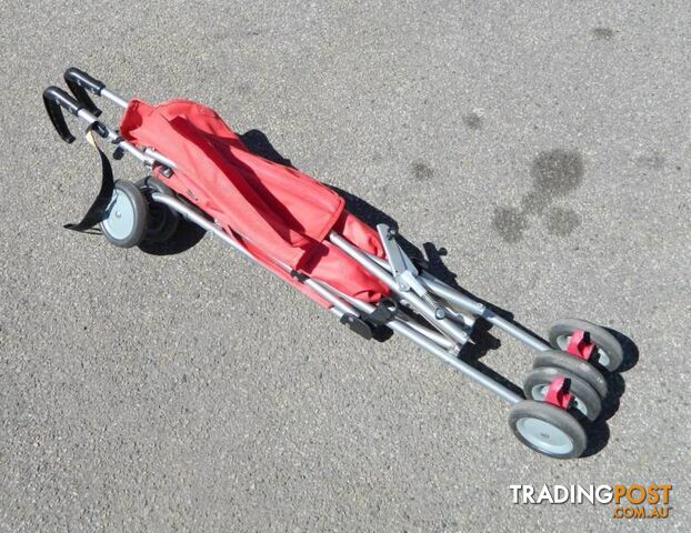 Red Fold Up Upright Stroller Good Condition !!!
