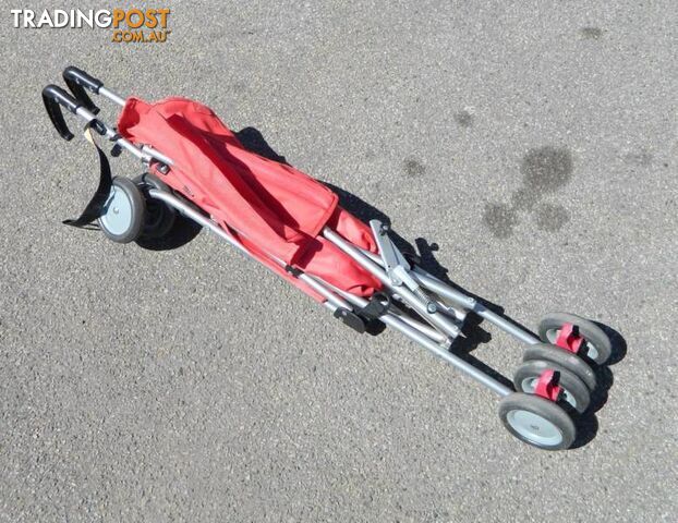 Red Fold Up Upright Stroller Good Condition !!!