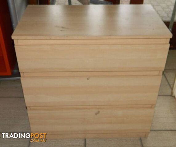 Wooden 3 Drawer Tallboy / Chest of Drawers