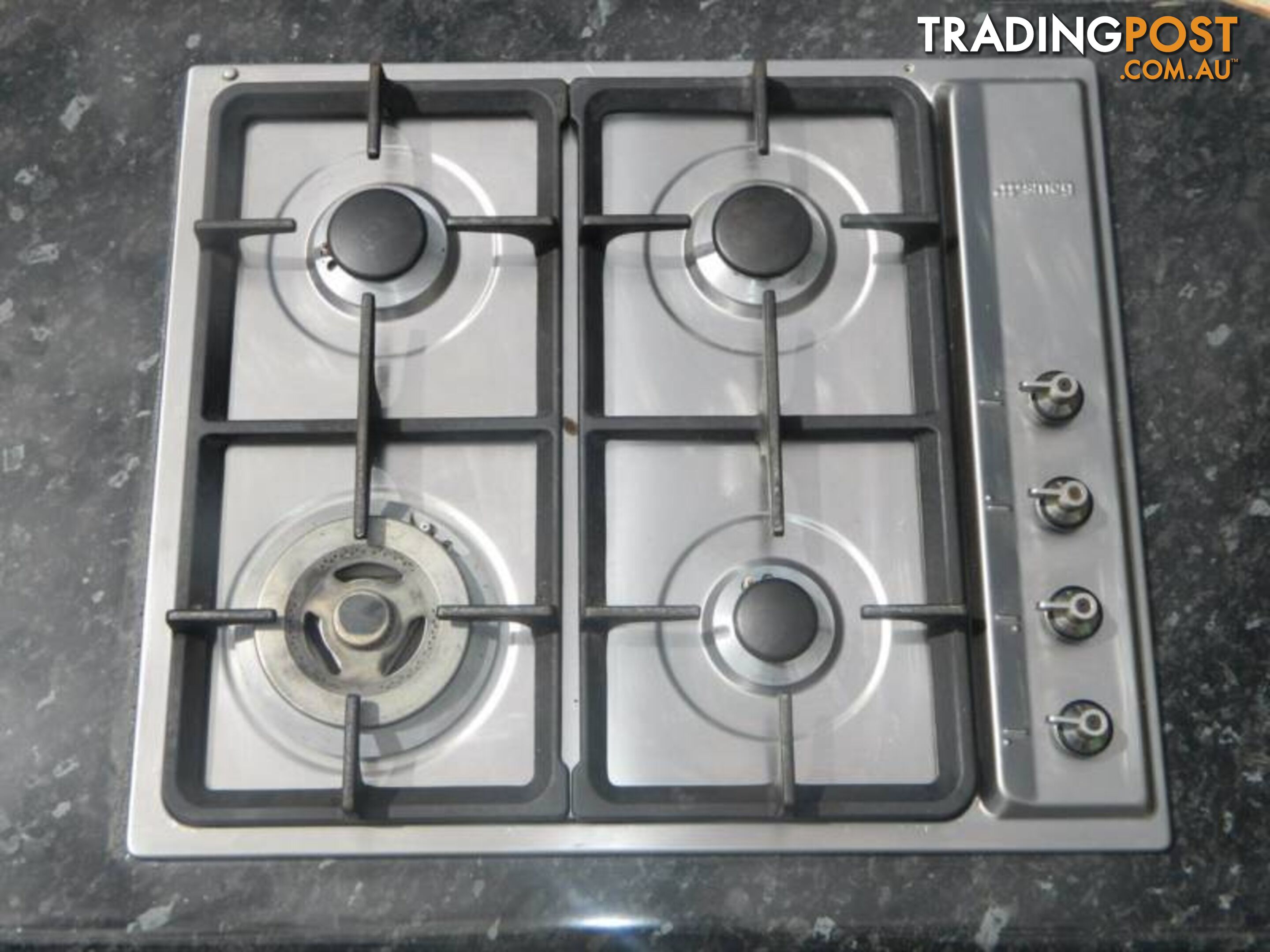 Smeg Stainless Steel Gas 4 Burner Cook Top