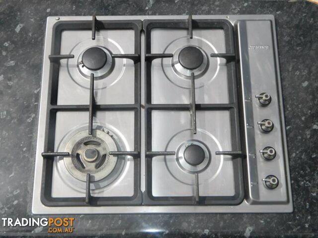 Smeg Stainless Steel Gas 4 Burner Cook Top