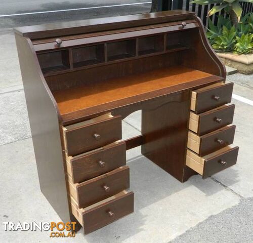 Retro Wooden Roll Top Desk !!!