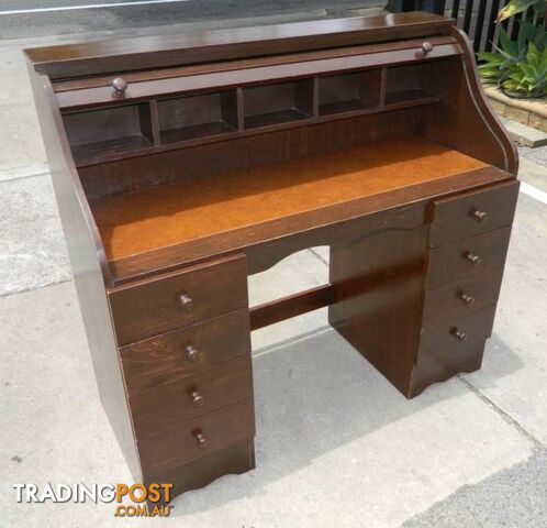 Retro Wooden Roll Top Desk !!!