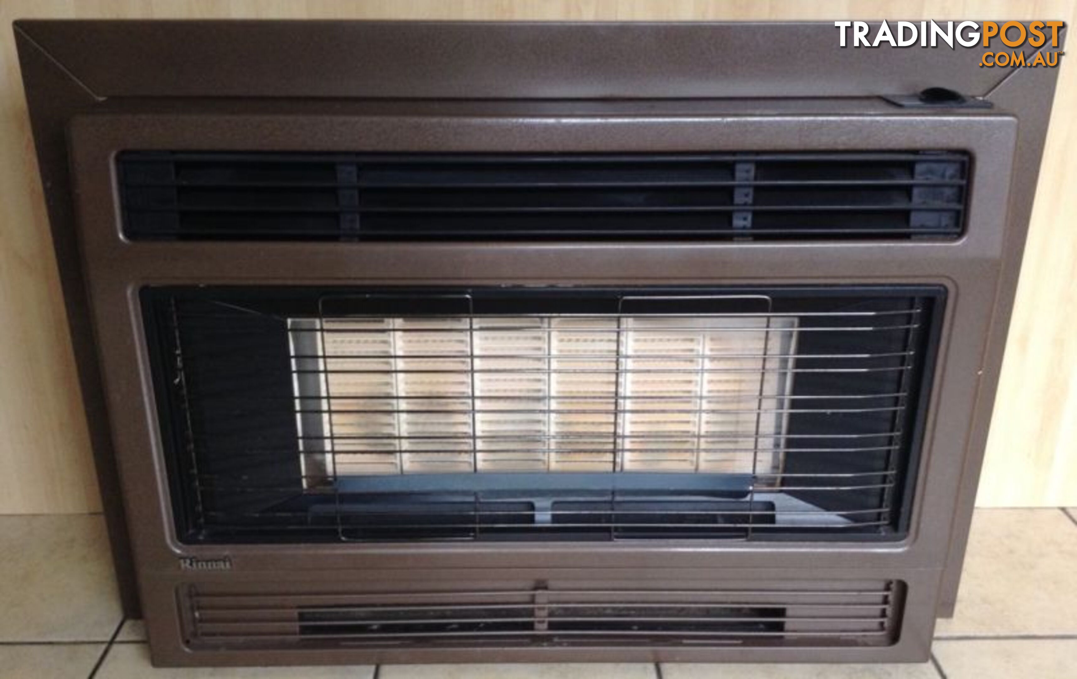 Rinnai 2001 Brown Natural Gas Space Heater with Flared Surround