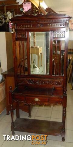 Lovely Retro Wooden Hallway Mirror Stand