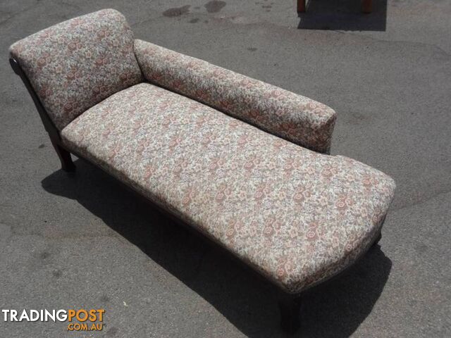 Vintage 1950's Chaise Lounge & Matching Fabric/Vinyl Armchairs