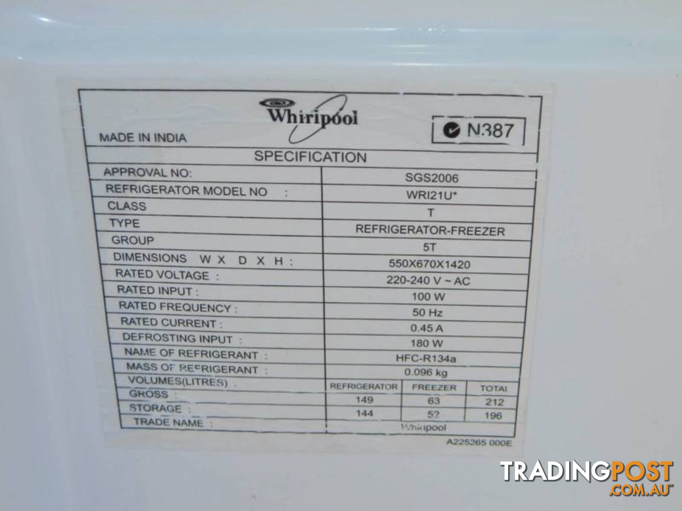 Whirlpool Stainless Steel Fridge / Freezer