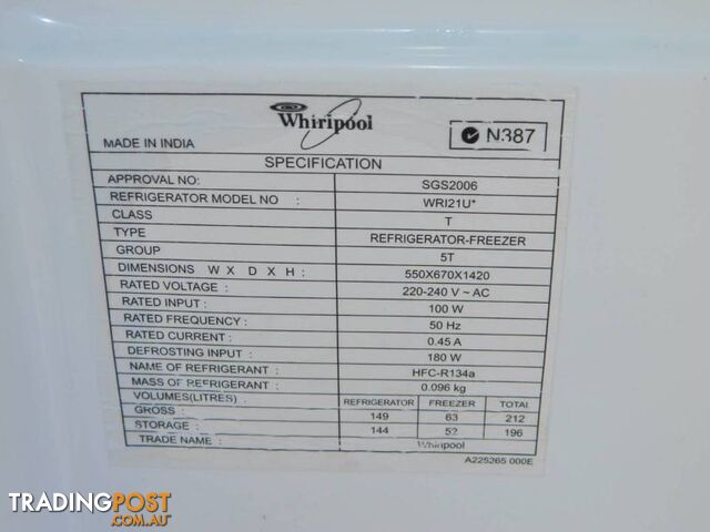 Whirlpool Stainless Steel Fridge / Freezer
