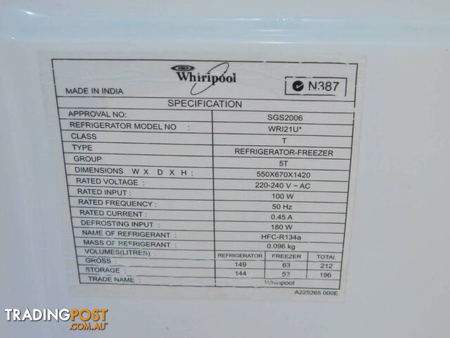 Whirlpool Stainless Steel Fridge / Freezer