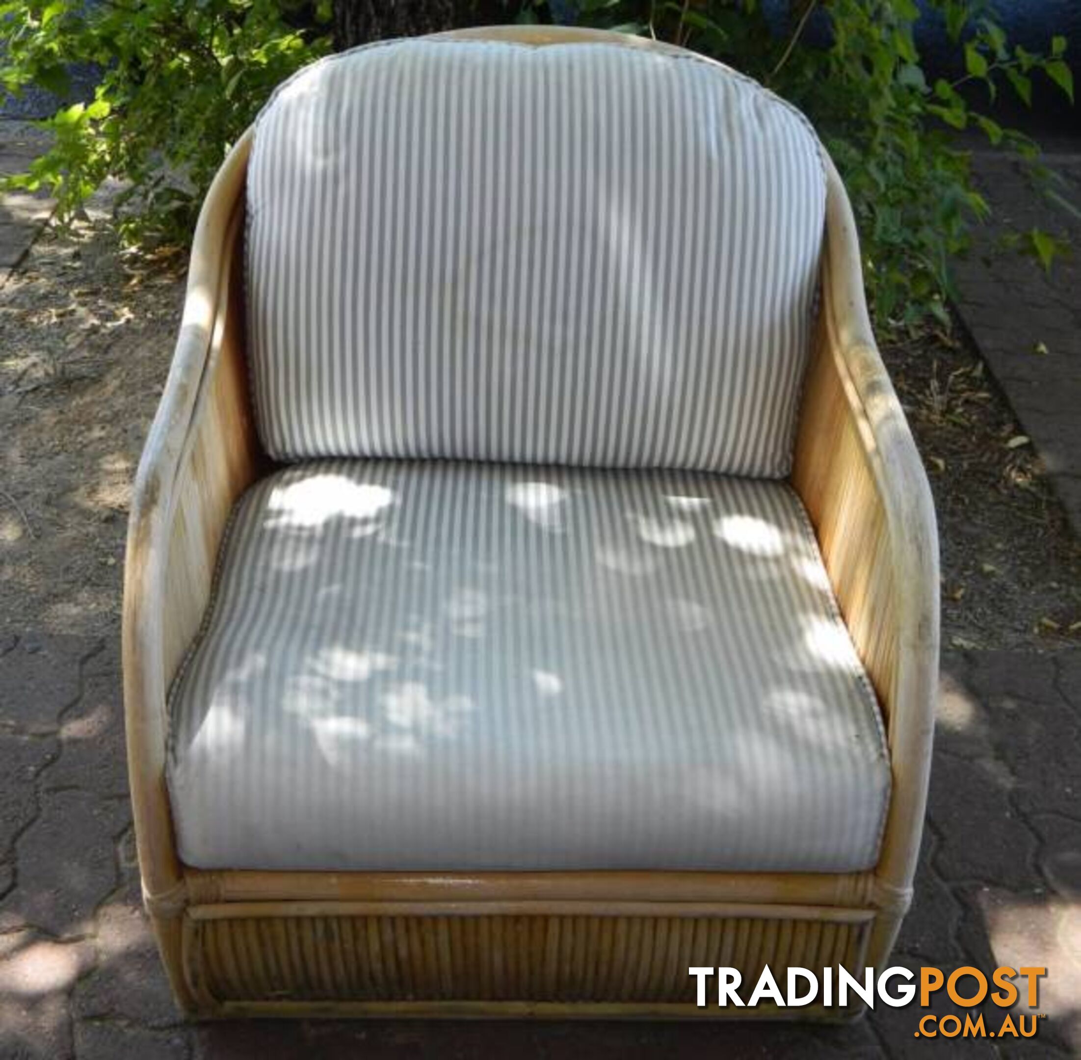 Stylish Retro Cane / Wicker Arm Chair