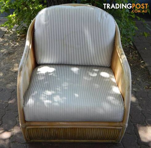 Stylish Retro Cane / Wicker Arm Chair