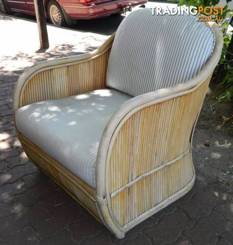 Stylish Retro Cane / Wicker Arm Chair