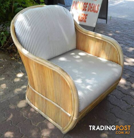 Stylish Retro Cane / Wicker Arm Chair