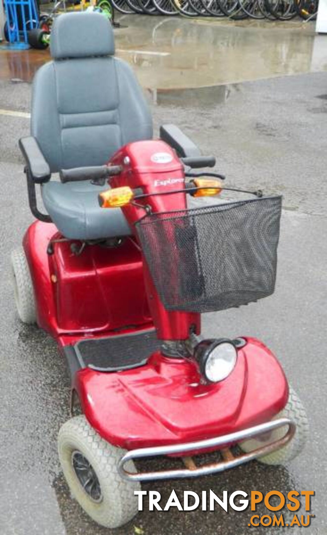 Red Merit Explorer Mobility Scooter with Accessories