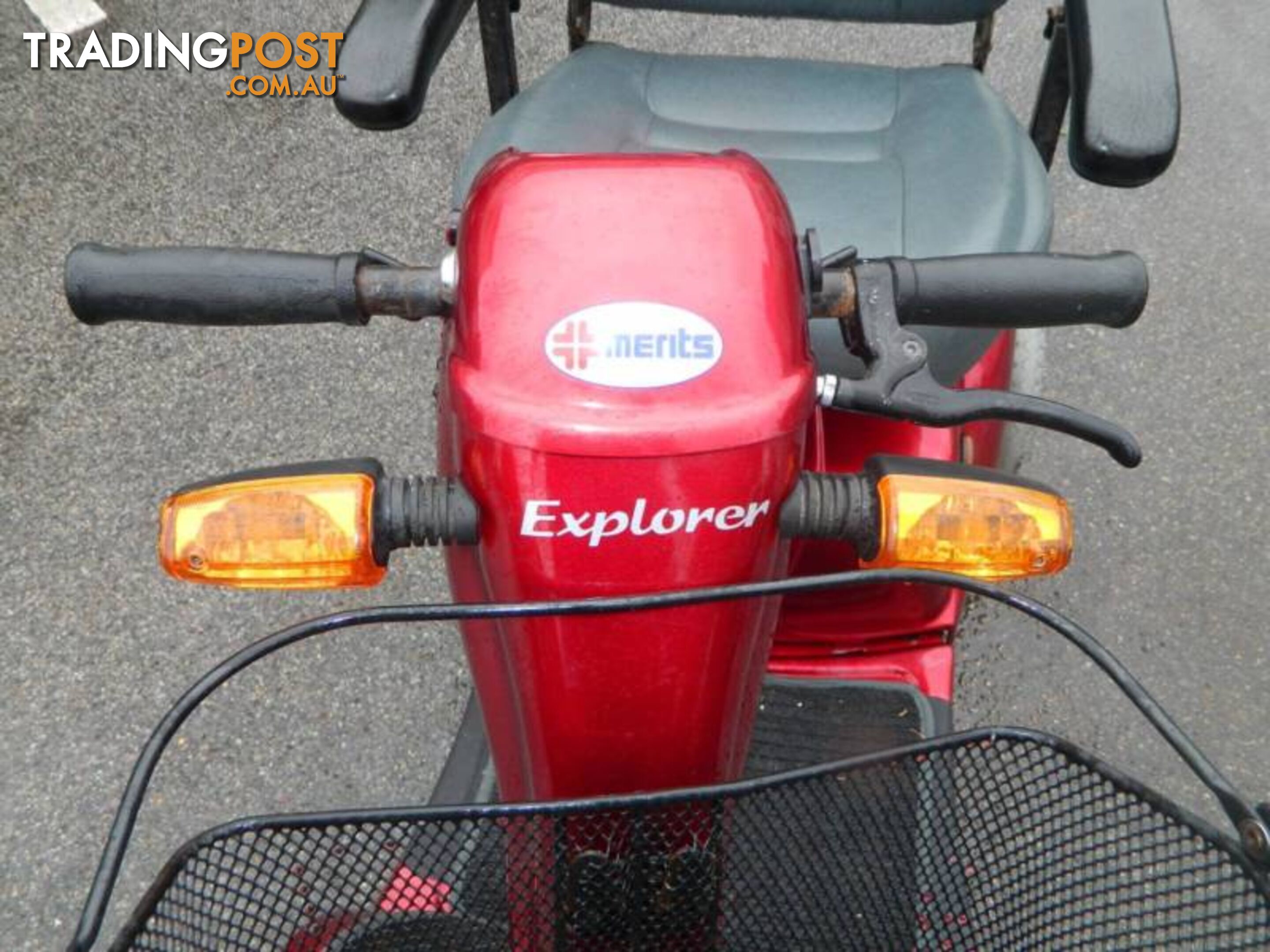 Red Merit Explorer Mobility Scooter with Accessories