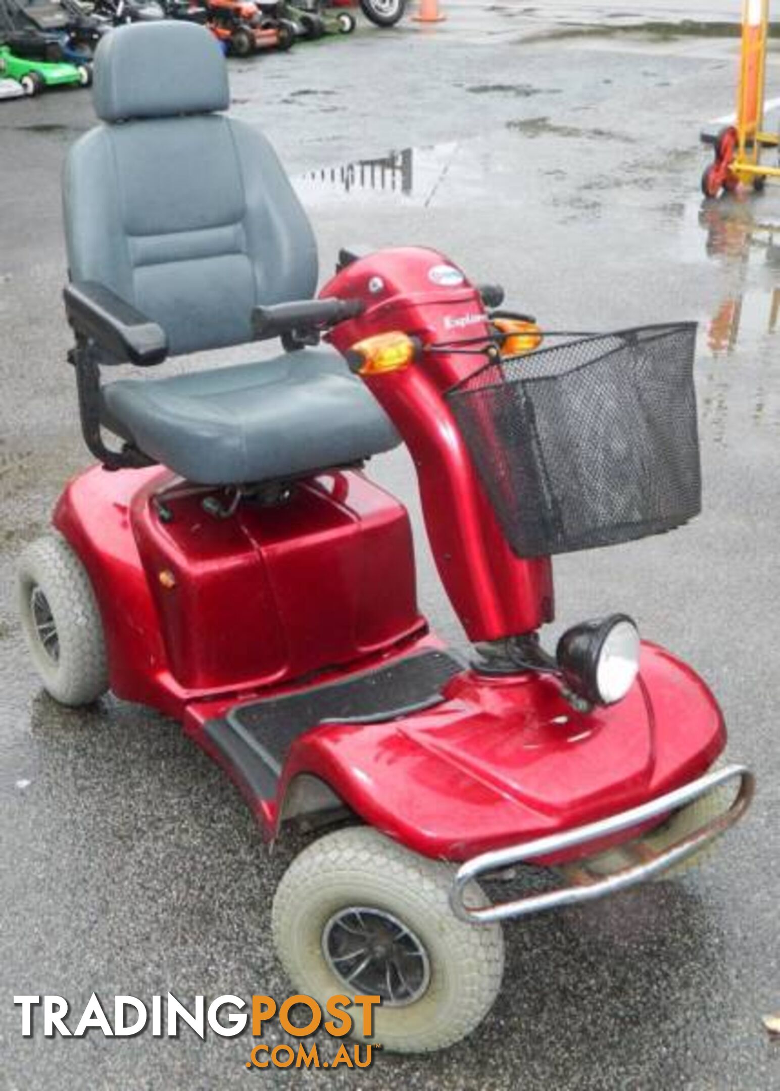 Red Merit Explorer Mobility Scooter with Accessories