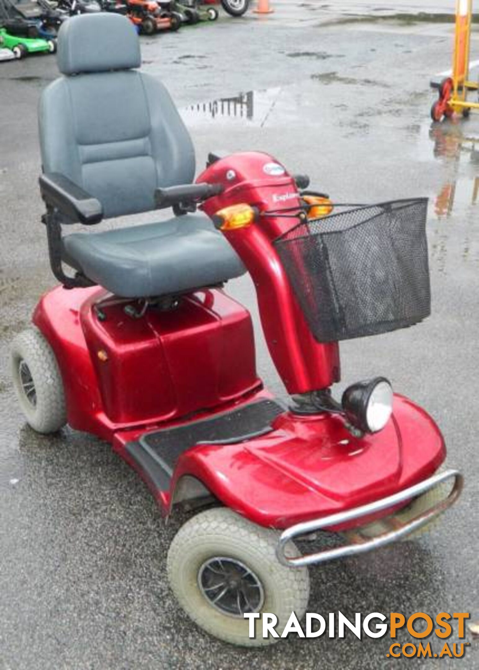 Red Merit Explorer Mobility Scooter with Accessories