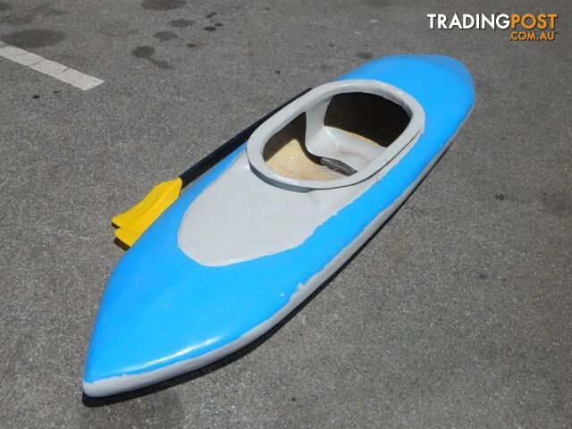 Blue Fiberglass 2.18m Kayak with paddles