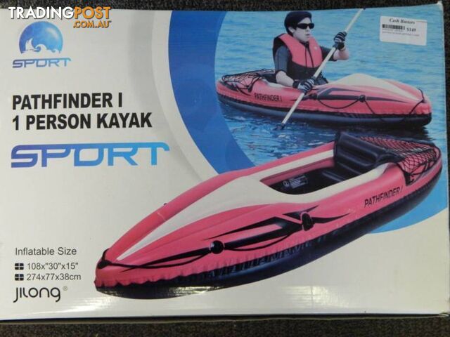 New Path Finder 1 person inflatable Kayak with paddle and pump!!!