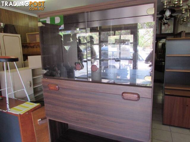 RETRO WOODEN CUPBOARD WITH GLASS DISPLAY DOORS !!! - photo 3 of 5
