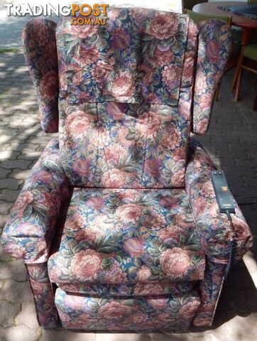 ELECTRIC RECLINER ARMCHAIR STAND ASSIST FLORAL
