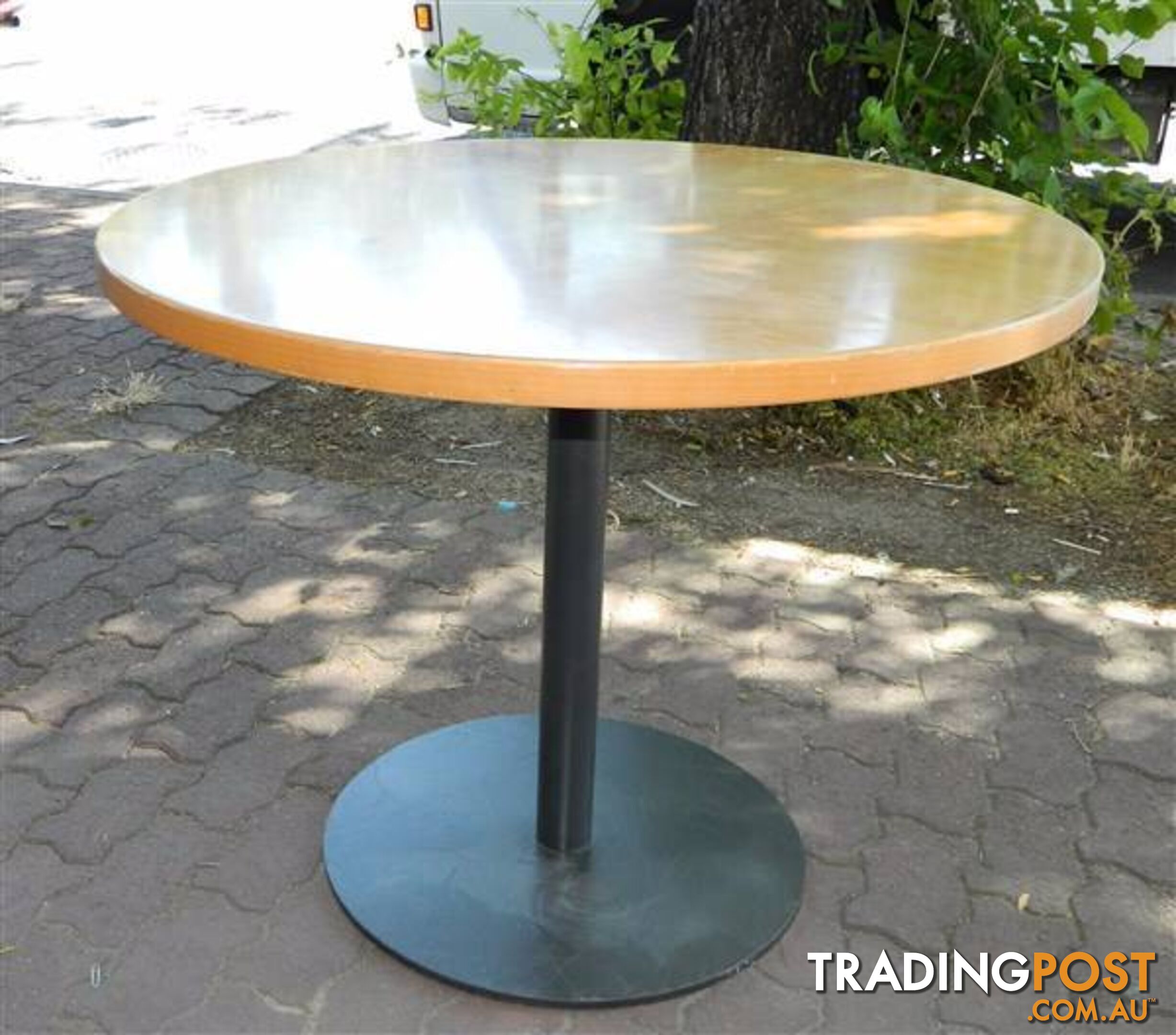 Solid Wooden 900mm Round Cafe Table with Metal Stand !!!