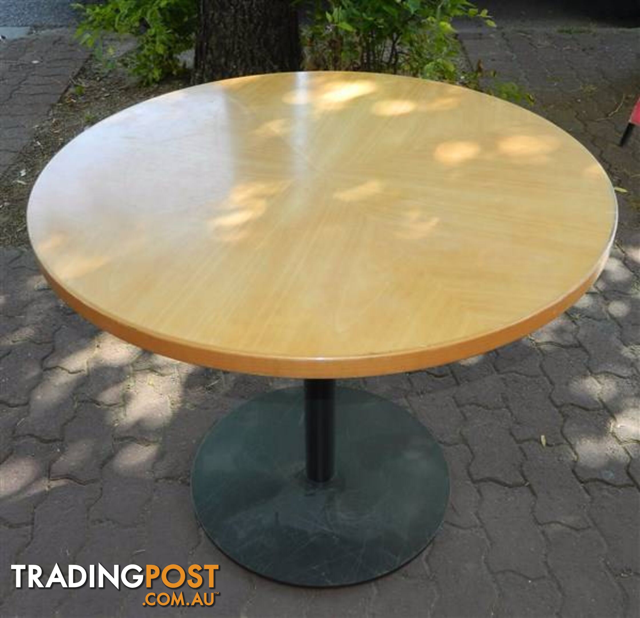 Solid Wooden 900mm Round Cafe Table with Metal Stand !!!