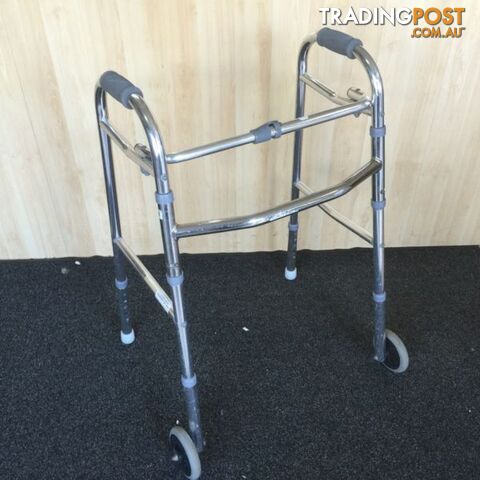 Fold up walking frame with wheels strong and lightweight