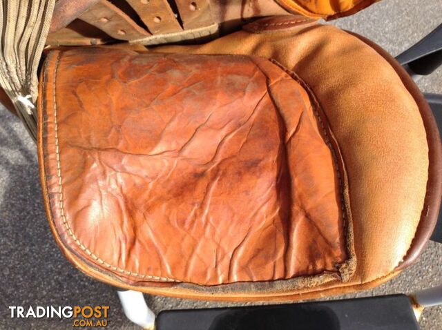 Brown Leather Junior Horse Riding Saddle Great Condition