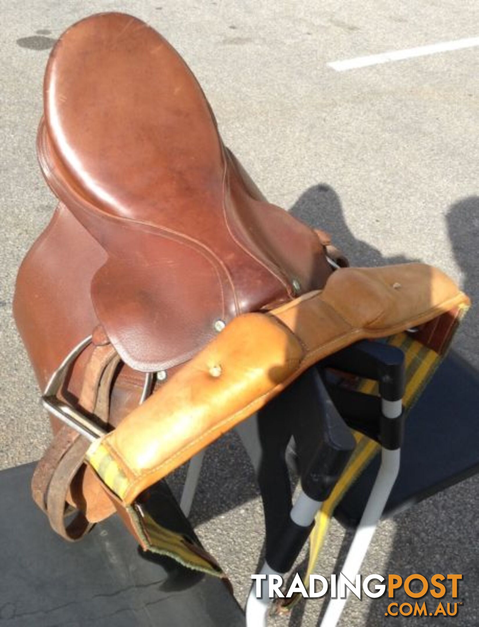 Brown Leather Junior Horse Riding Saddle Great Condition