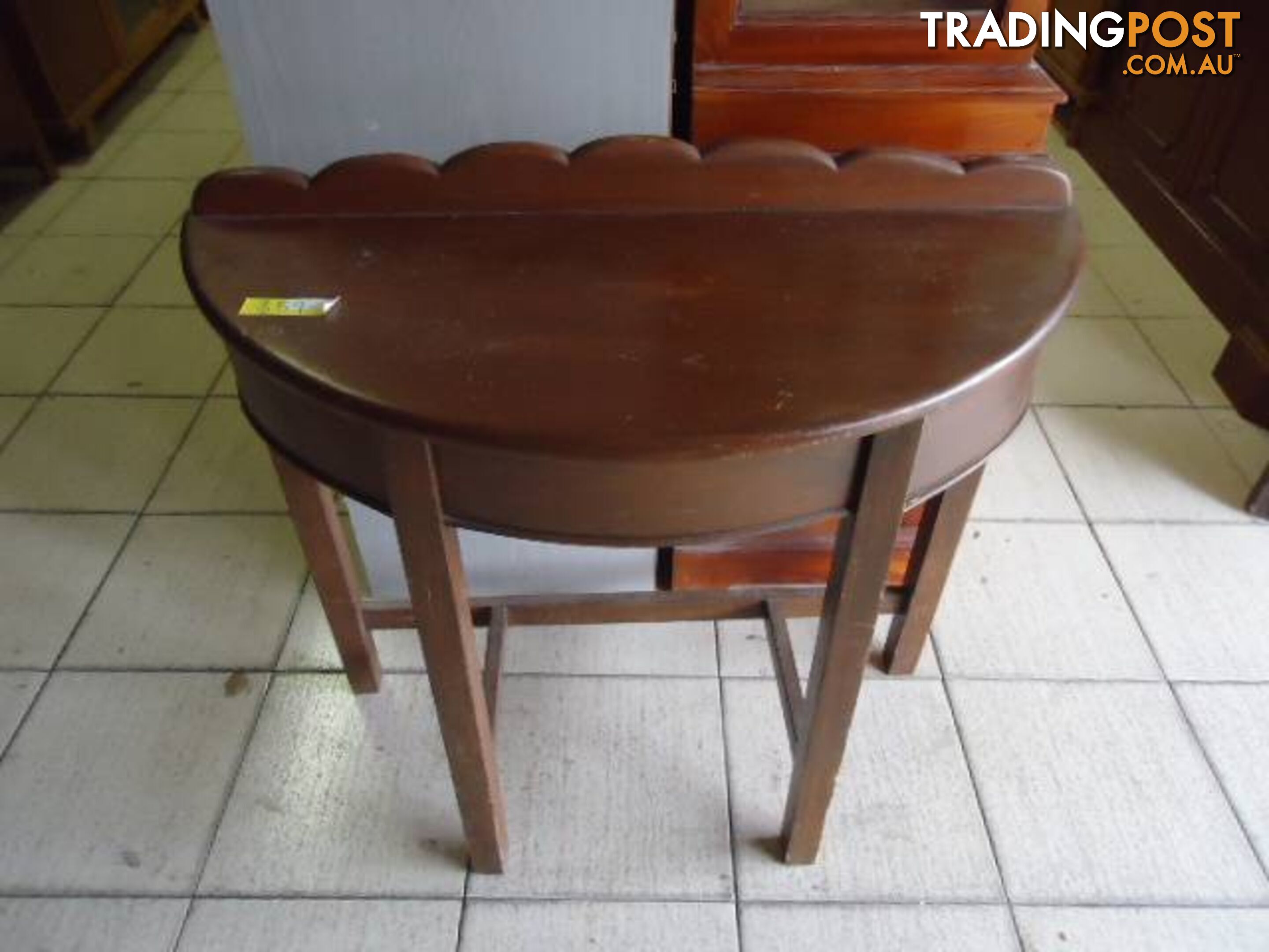 ANTIQUE HALF ROUND WOODEN HALLWAY TABLE