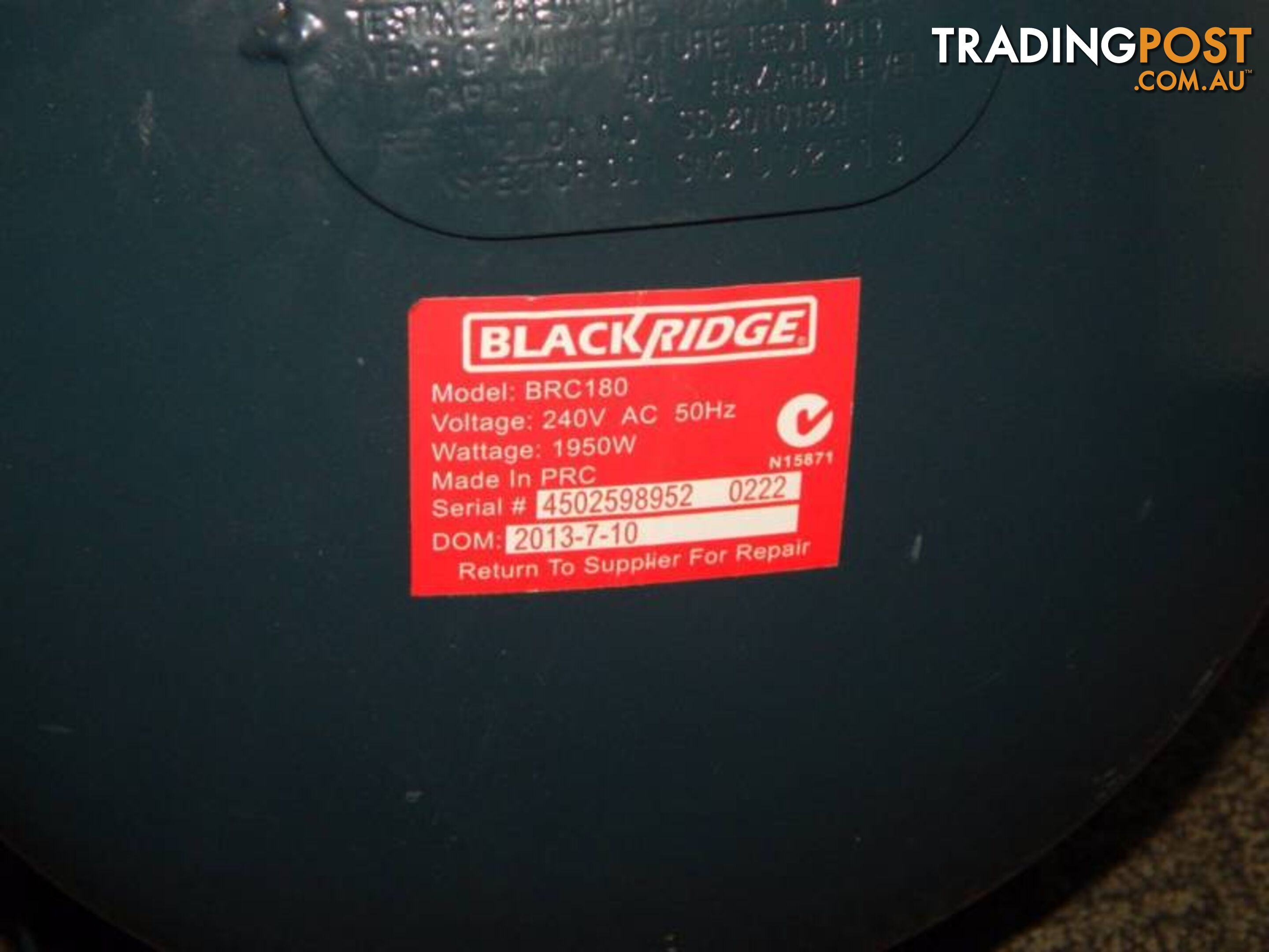 Blackridge Brc 180 Aircompressor - 180 lpm - 40L tank - 2.5HP