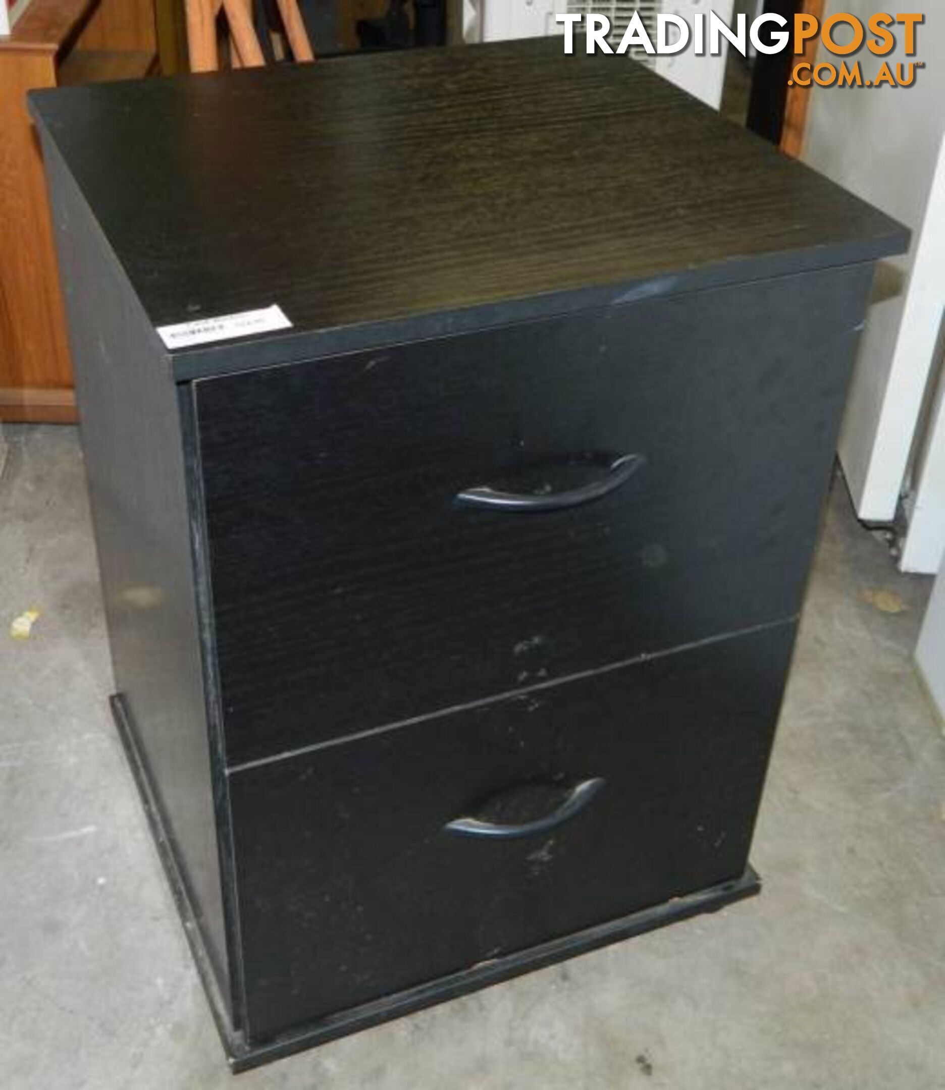 2 Door Dark Wood Drawer