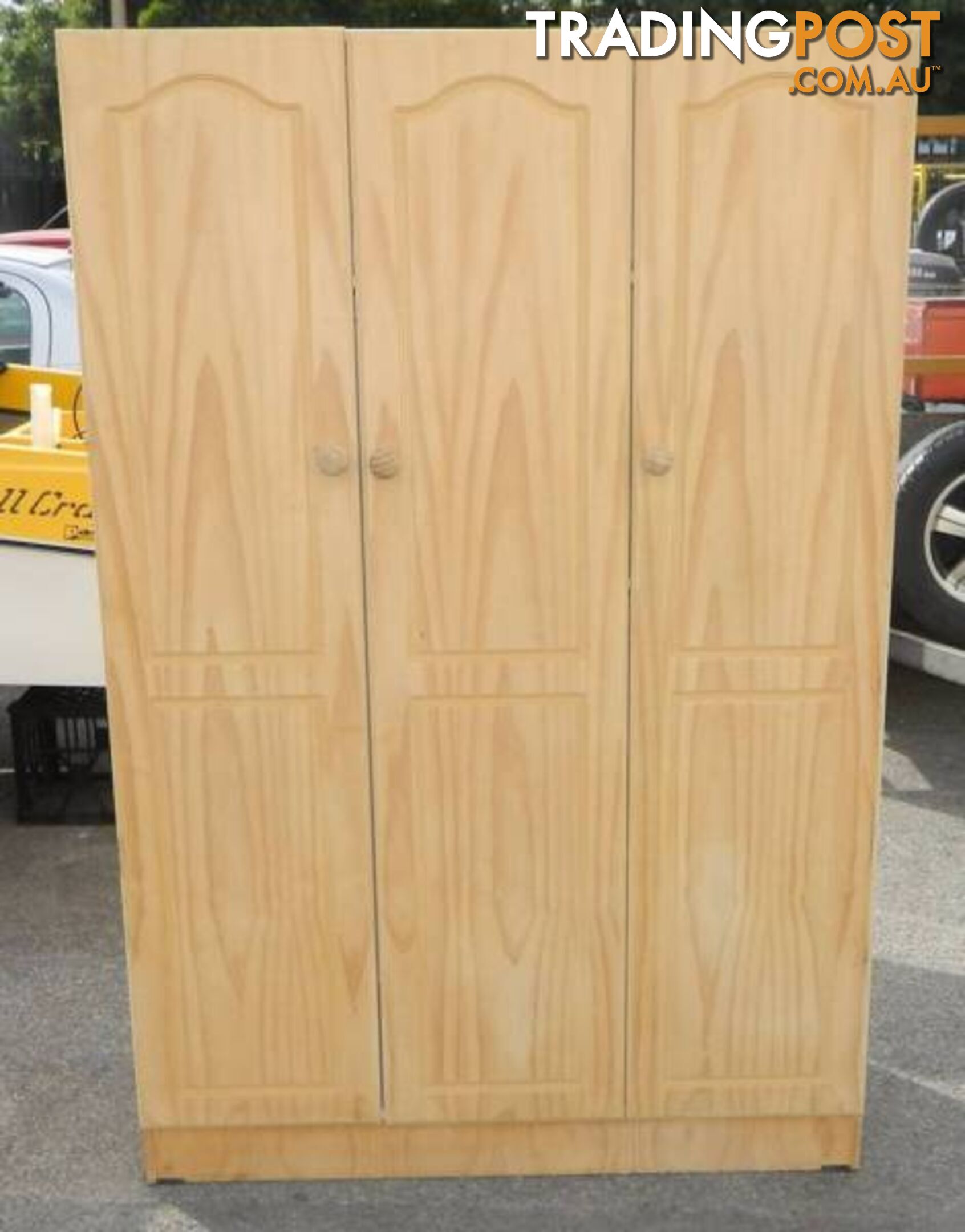 Solid 3 Door Storage Pantry Cupboard