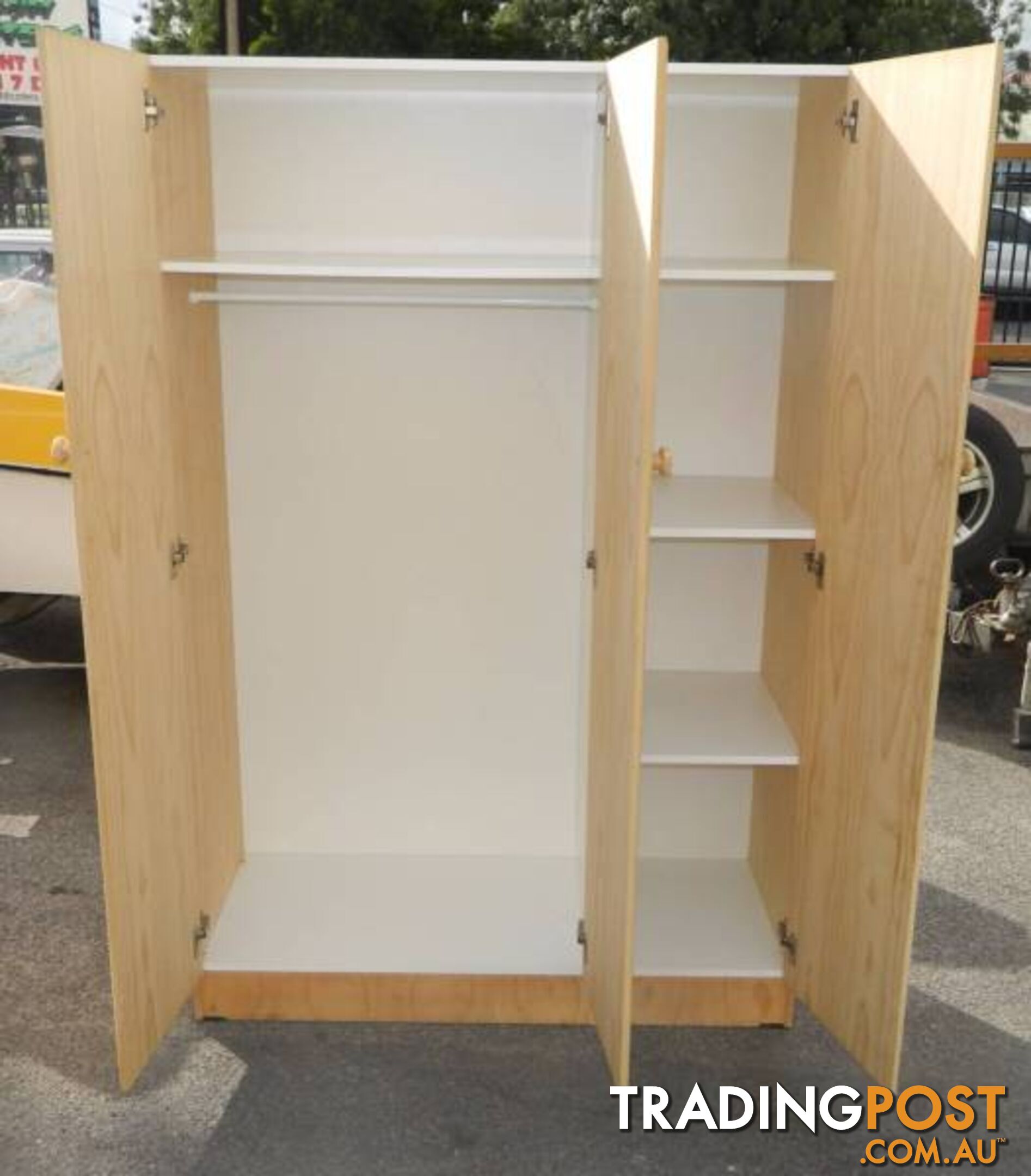 Solid 3 Door Storage Pantry Cupboard