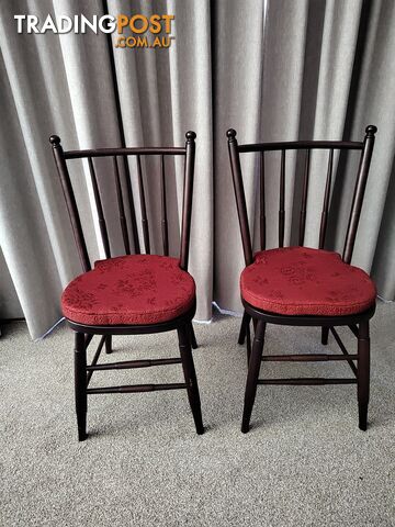 2 SOLID TIMBER DINING CHAIRS WITH CUSHION EXCELLENT VALUE