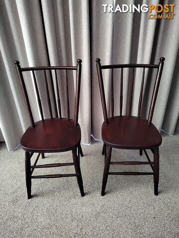 2 SOLID TIMBER DINING CHAIRS WITHH CUSHION