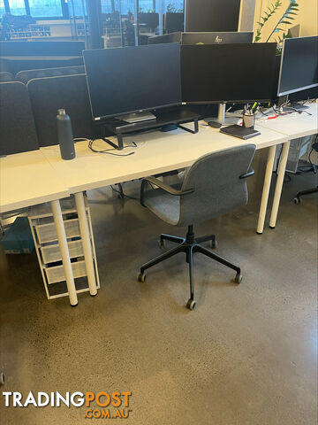 23 X Office Desks (140cm x 60cm) + Privacy Dividers @ $150 per unit