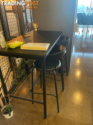 High Tables x 4  (130cm x 70cm) with 4 x High Chairs - $250 per set