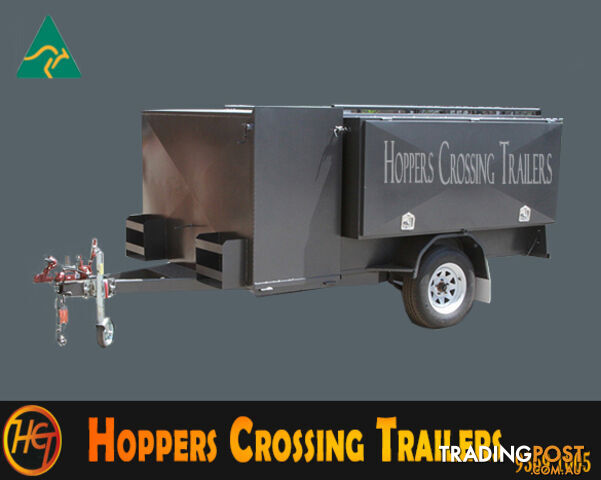 HEAVY DUTY 7x5 Lawn Mowing Trailer Powder Coated, Standing Ramp, Electric Brakes